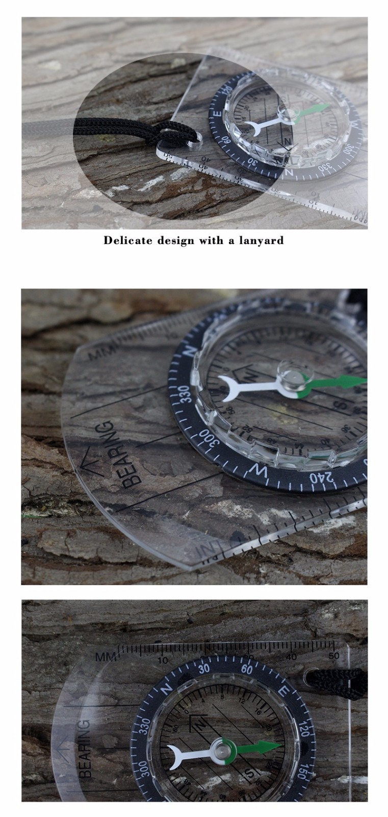 Multifunction transparent compass