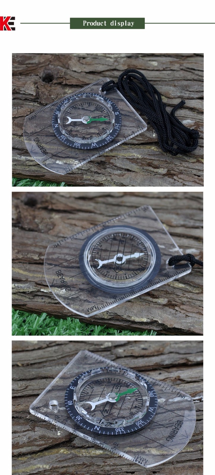 Multifunction transparent compass