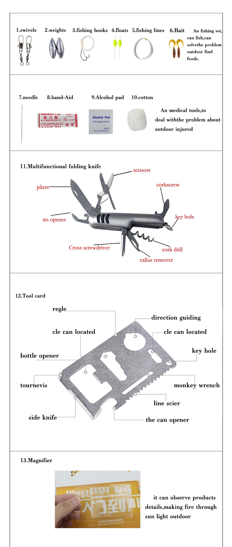 Multifunction emergency box（10 in 1）