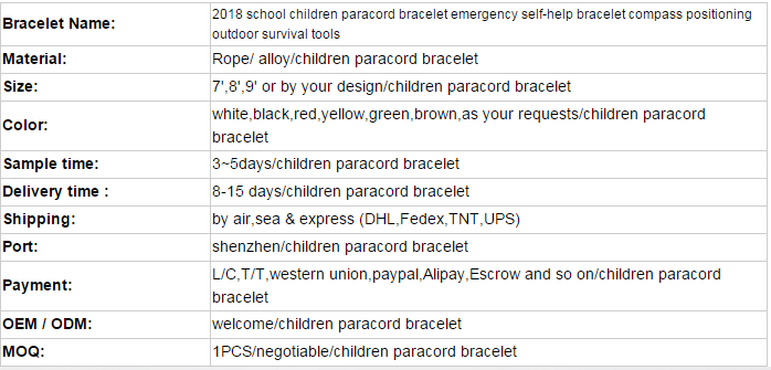 Children paracord bracelet