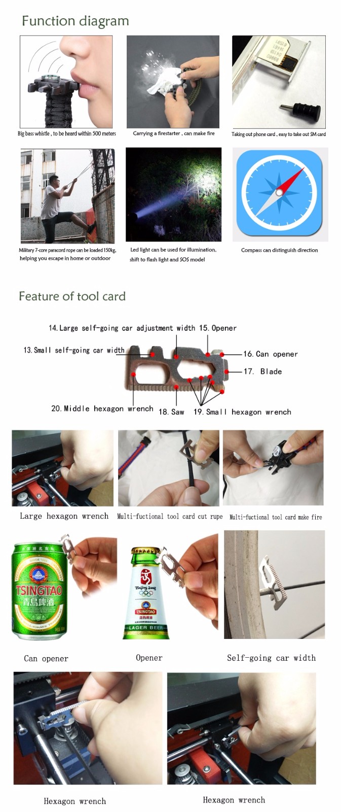550 fire starter survival Praracord bracelet