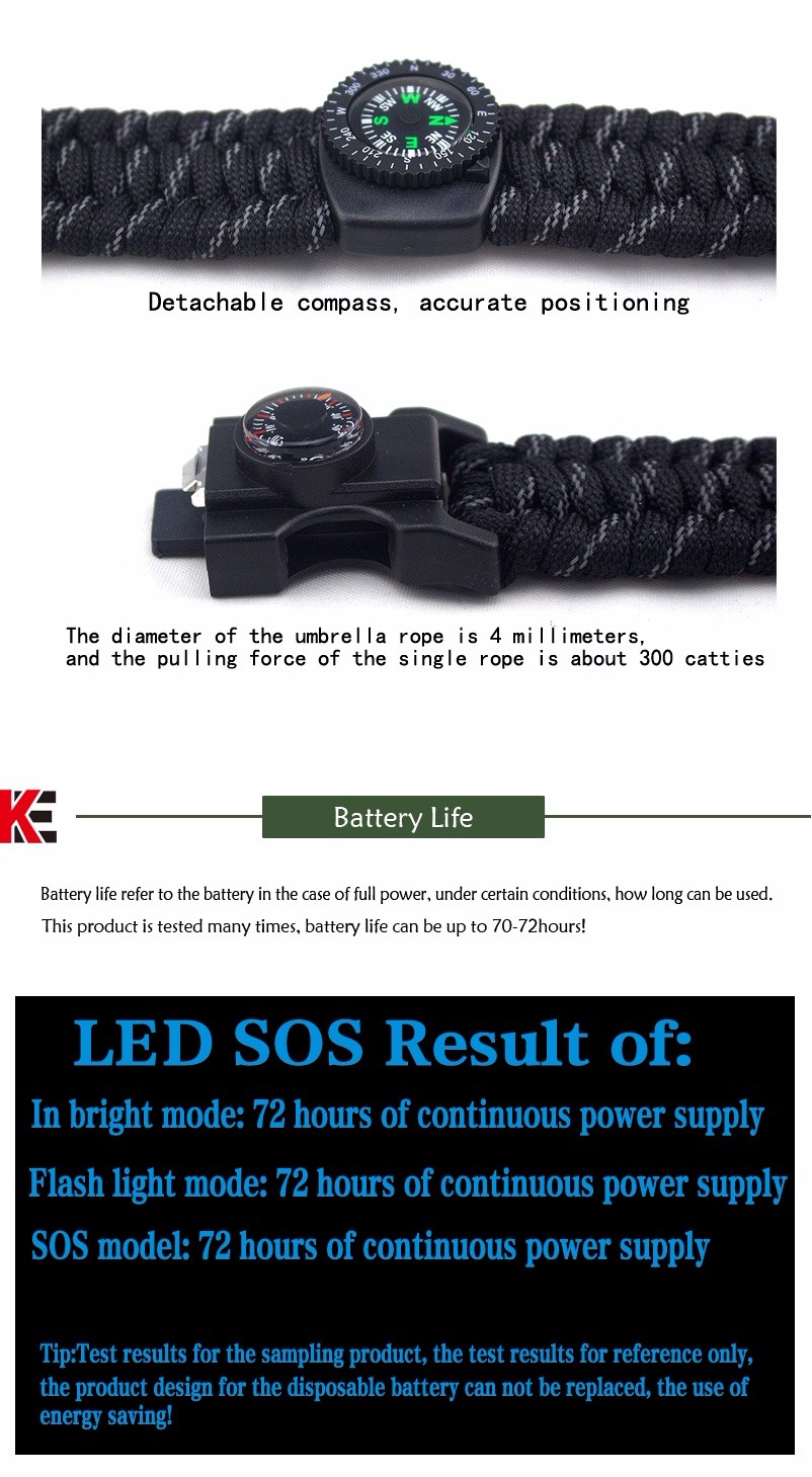 550 fire starter survival Praracord bracelet