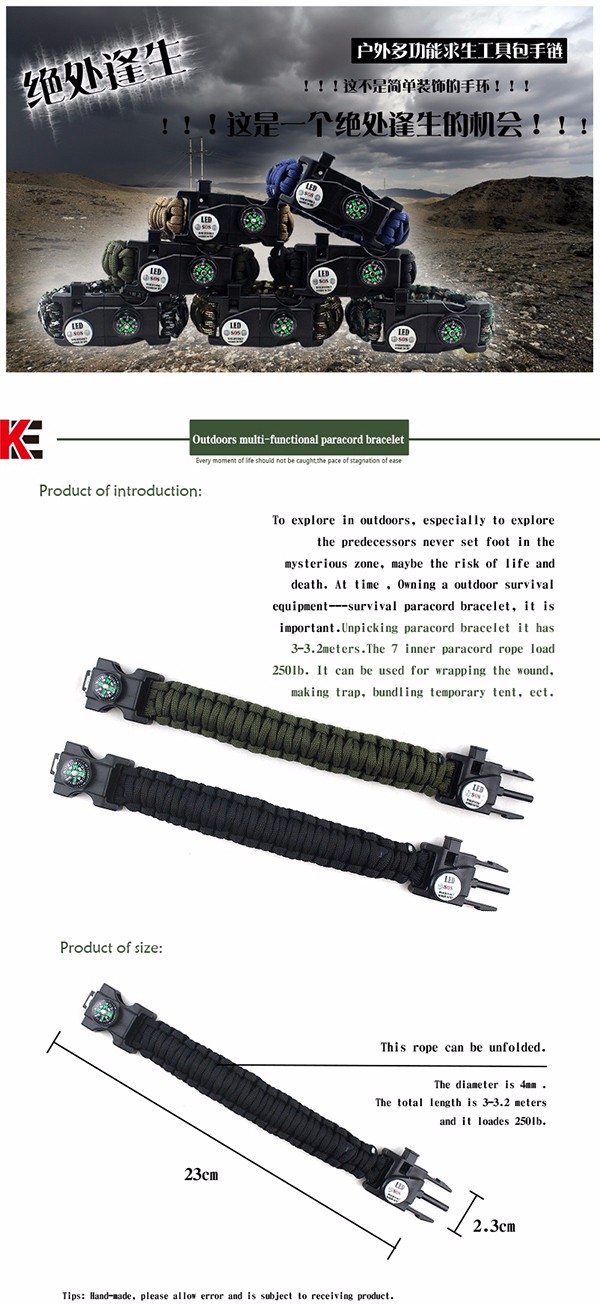 Survival Paracord Bracelet