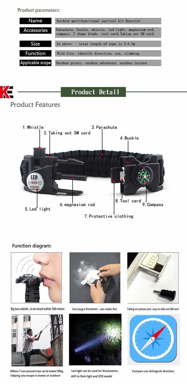 Survival Paracord Bracelet