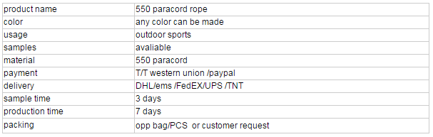 100ft 550 paracord rope